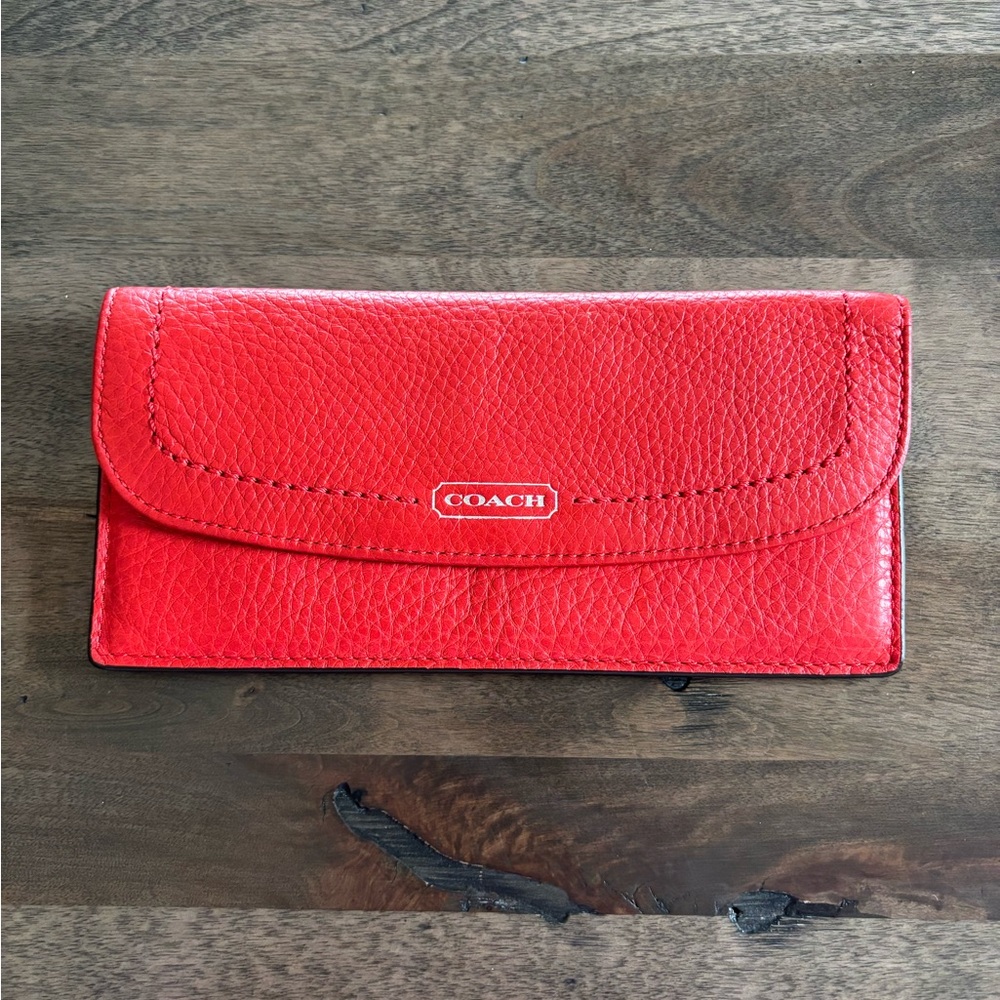 Coach Red Leather Wallet